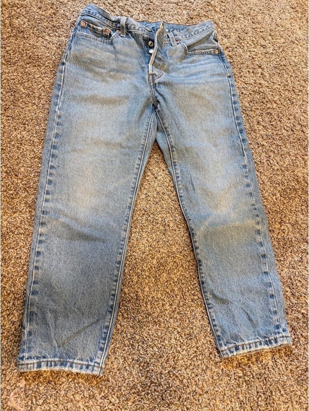 Levi's 501 Original Fit Button Fly Light Blue Denim Jeans W26 L23